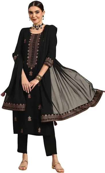 Amayra Women's Straight Kurta Pant Dupatta Set